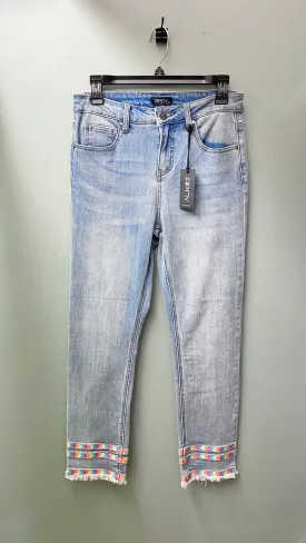* APNY Straight Leg Crop Jean w/ Embroidery