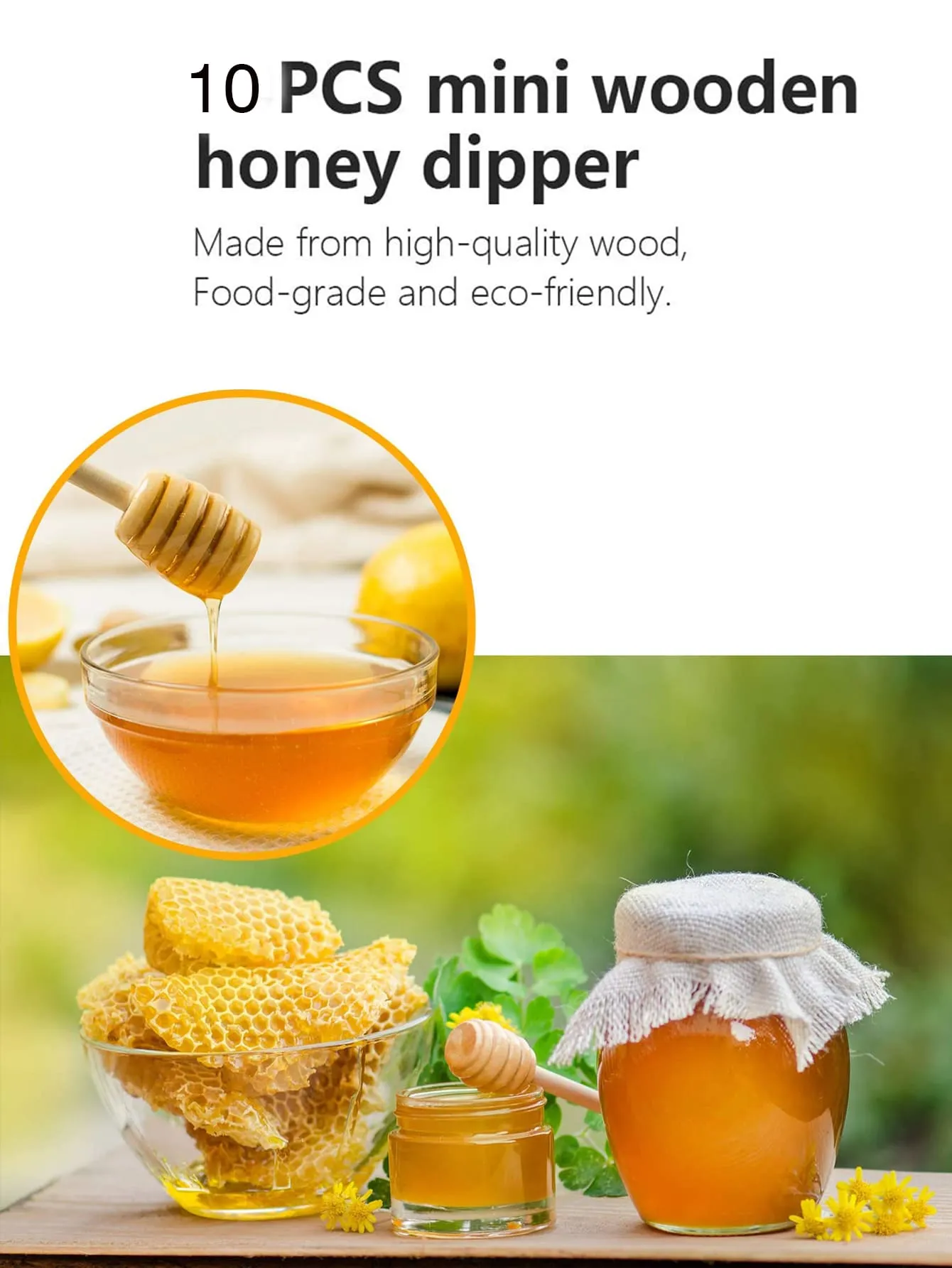 10pcs Wooden Honey Stir Stick