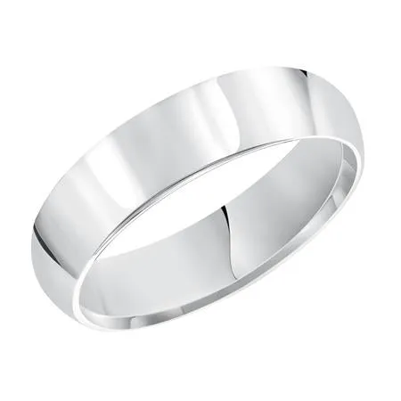 14K White Gold 5mm Comfort Fit Plain Wedding Band