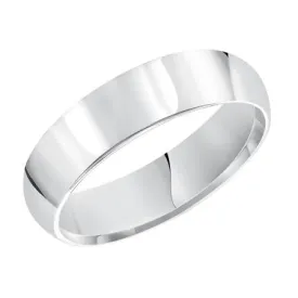 14K White Gold 5mm Comfort Fit Plain Wedding Band
