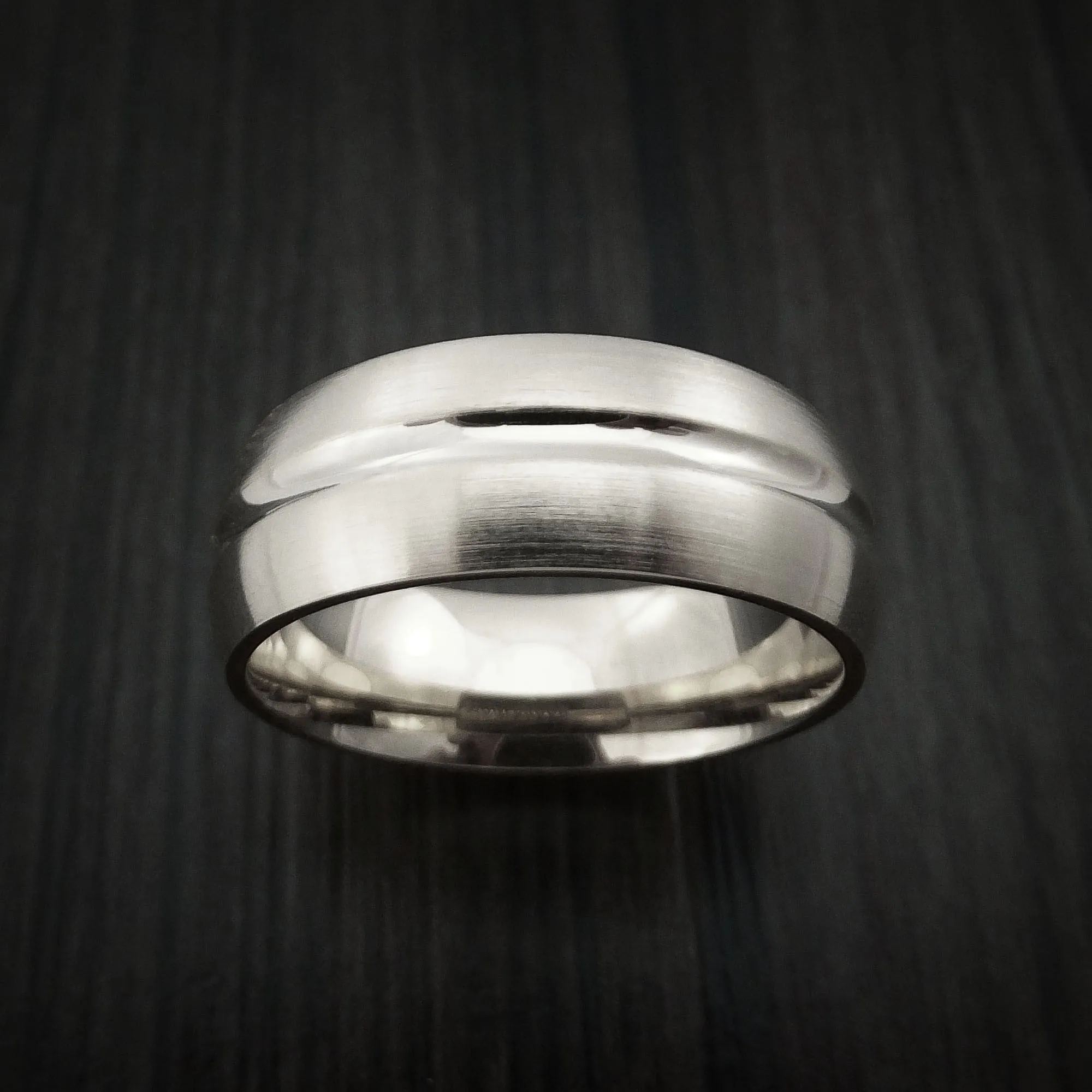14K White Gold Classic Style Wedding Men's Band Custom Made