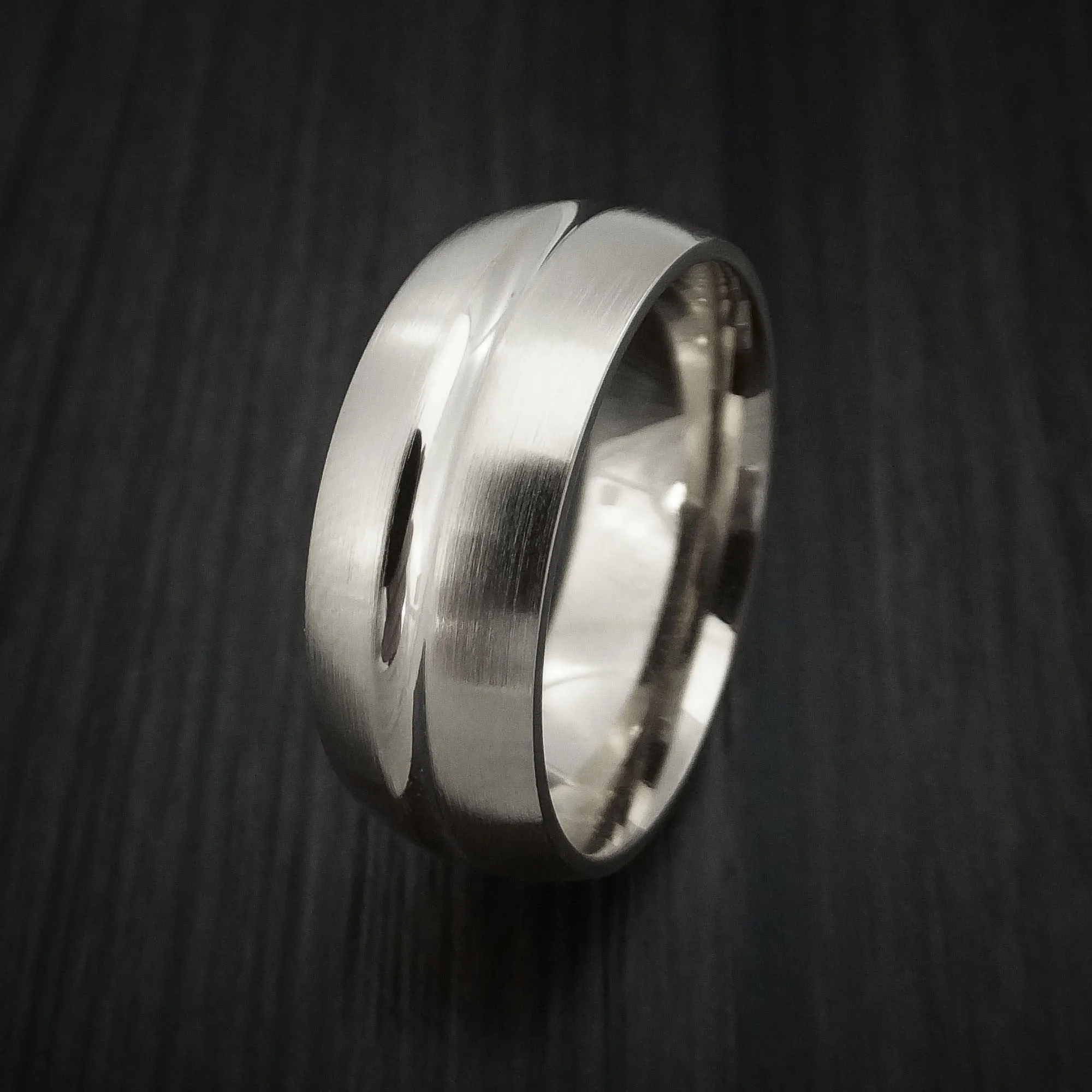 14K White Gold Classic Style Wedding Men's Band Custom Made