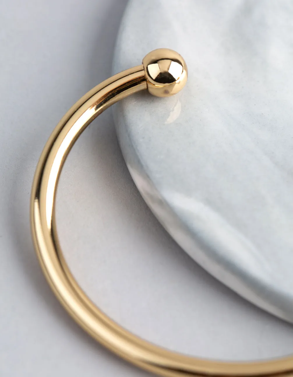 18ct Gold Plated Brass Ball End Cuff Bracelet