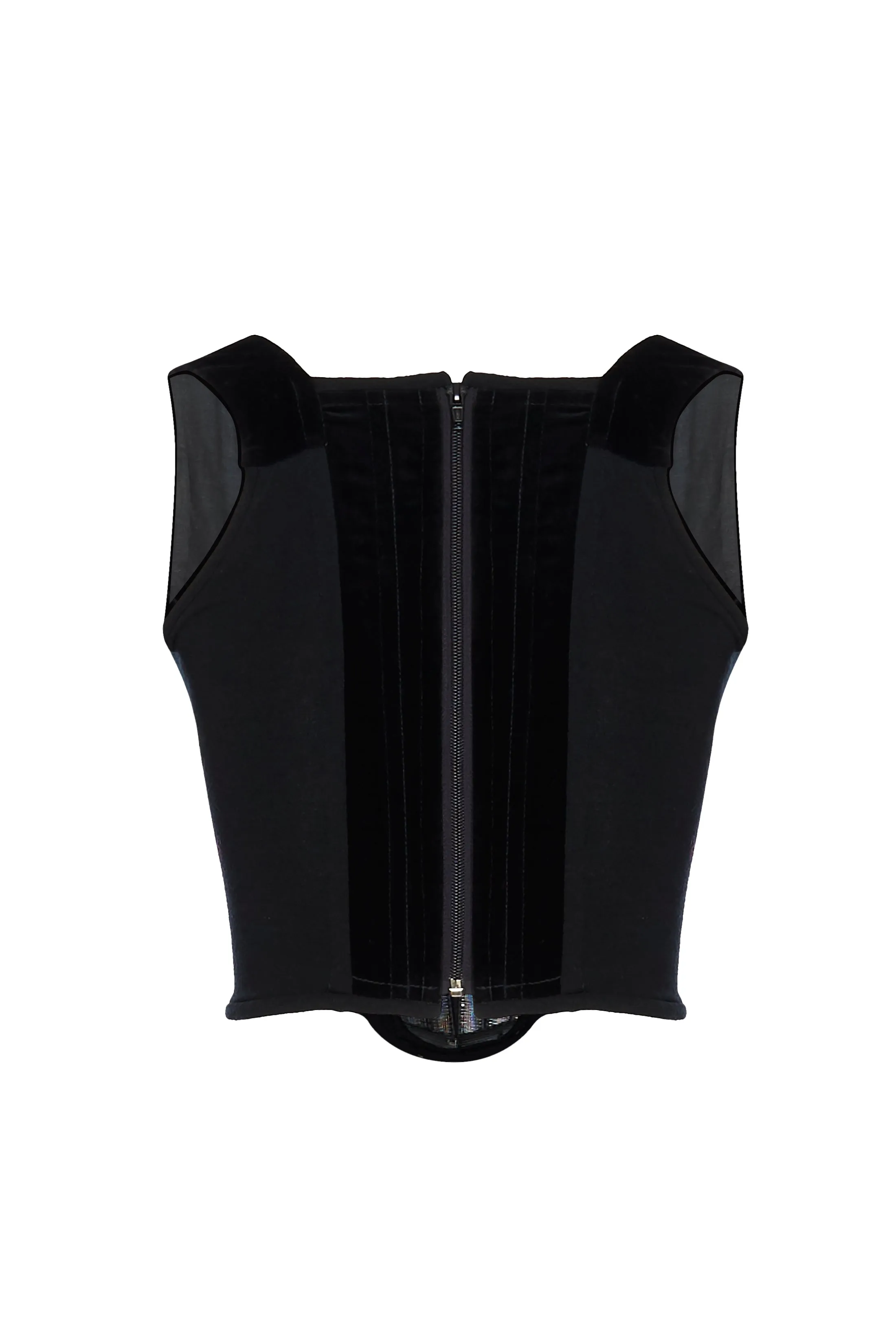 1980s Vivienne Westwood Red Label Black Velvet Corset. Rent: £150/Day