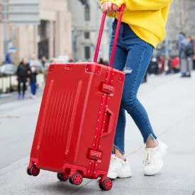 20''24''26''29'' Aluminum Frame Rolling Hardside Luggage  Tsa Suitcases On Wheels Maleta Valise