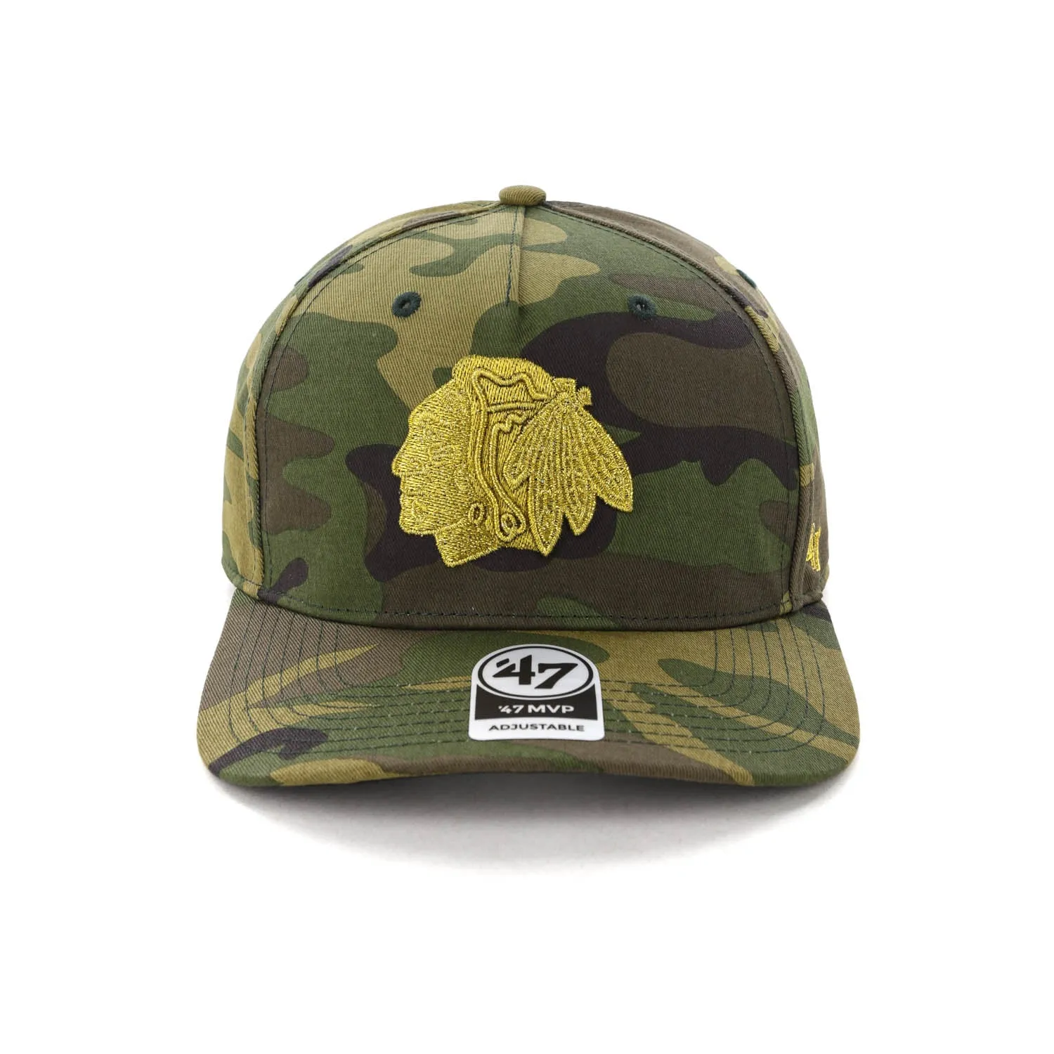 47 Brand Chicago Blackhawks Camo MVP DP Strapback Camo