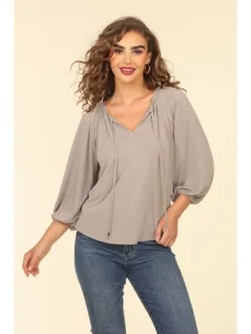 Alicia Stretch Split Neck Top