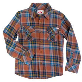Appaman - Boys Flannel Shirt in Clay/Jewel Plaid