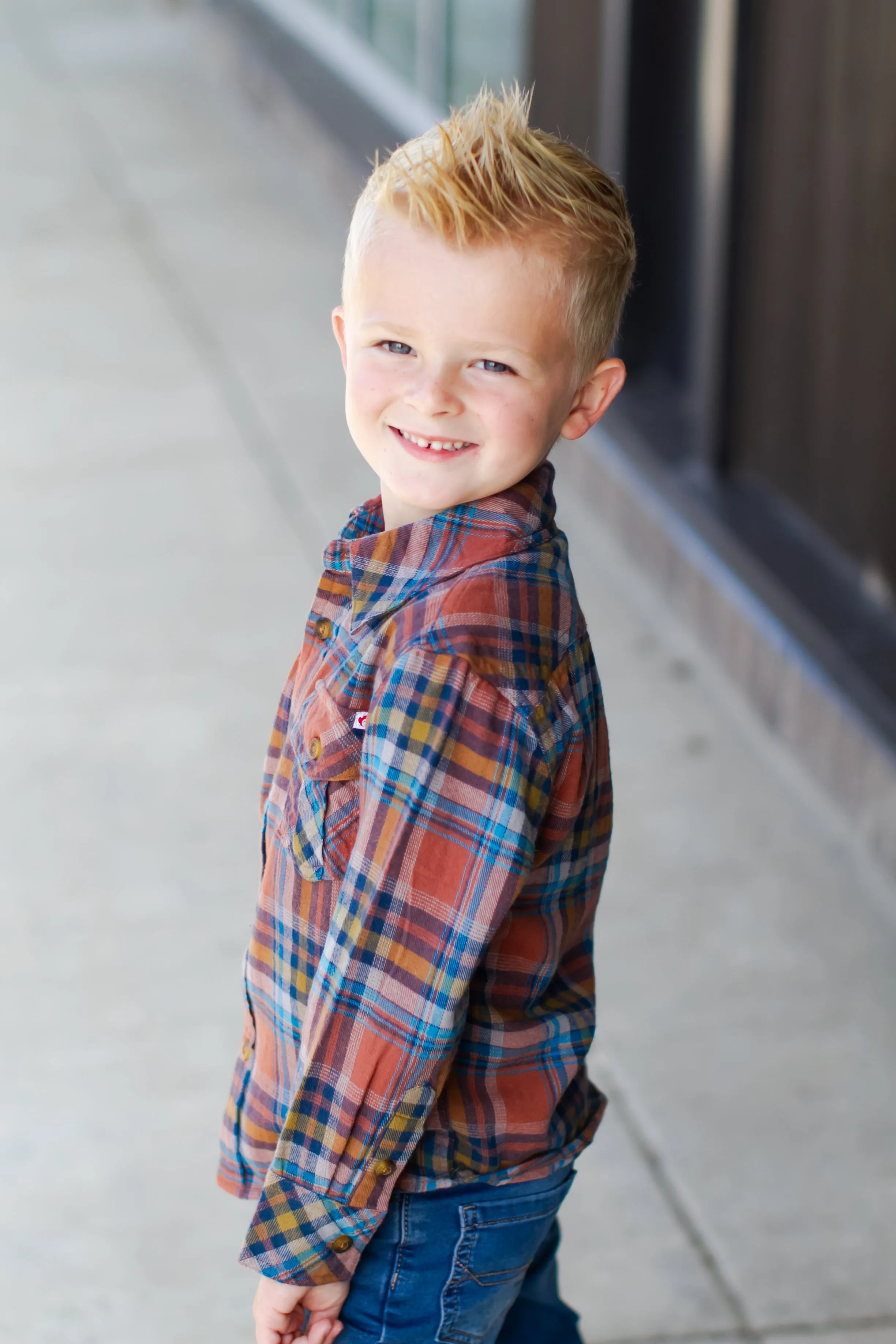 Appaman - Boys Flannel Shirt in Clay/Jewel Plaid