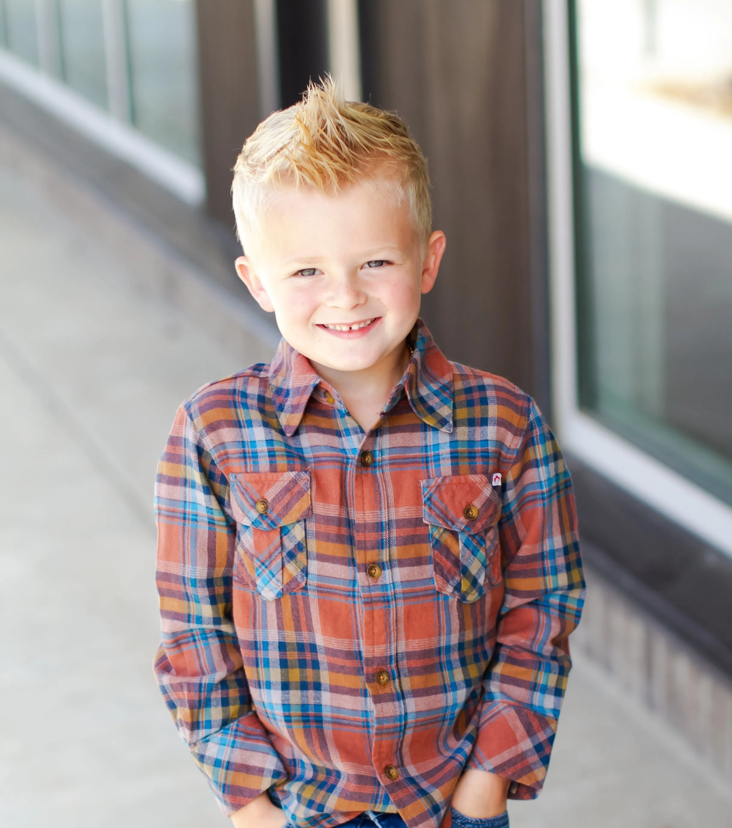 Appaman - Boys Flannel Shirt in Clay/Jewel Plaid