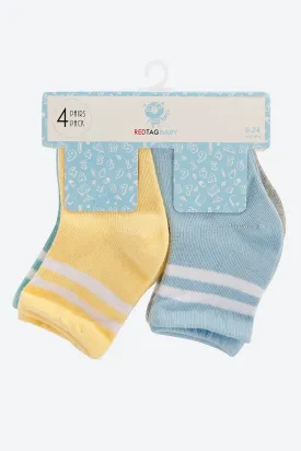 Assorted Striped Ankle-Length Sock (Pack of 4)