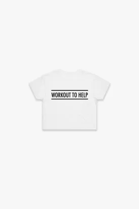 Bar Logo Crop Top - White