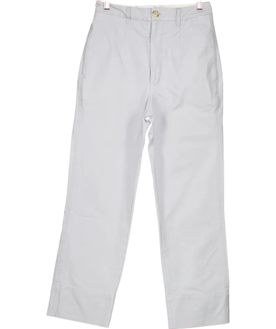 Bassike Blue Straight Leg Cotton Trousers UK 6