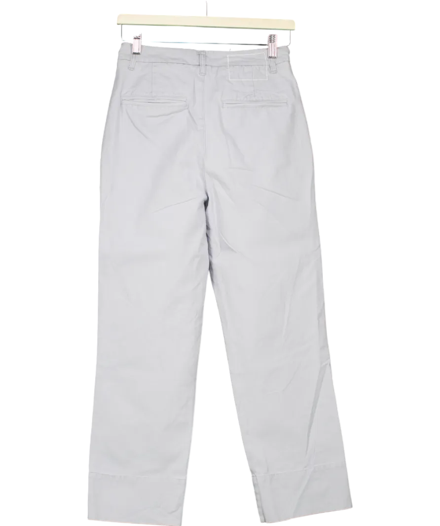 Bassike Blue Straight Leg Cotton Trousers UK 6