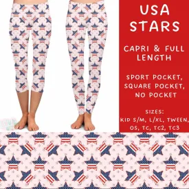 Batch #186 - Vote Collection - Closes 8/27 - ETA early Oct. - USA Stars Full and Capri Length Leggings