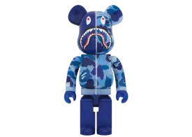 Bearbrick x Bape ABC Camo Shark Clear Blue 1000%