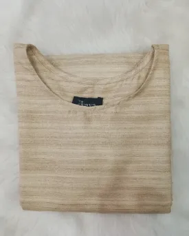 Beige Silk Aline Women's Kurta With Pockets