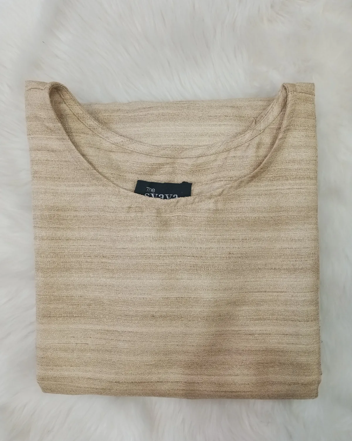 Beige Silk Aline Women's Kurta With Pockets