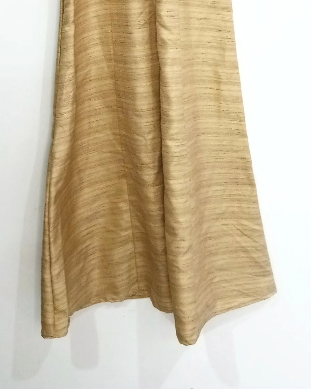 Beige Silk Aline Women's Kurta With Pockets