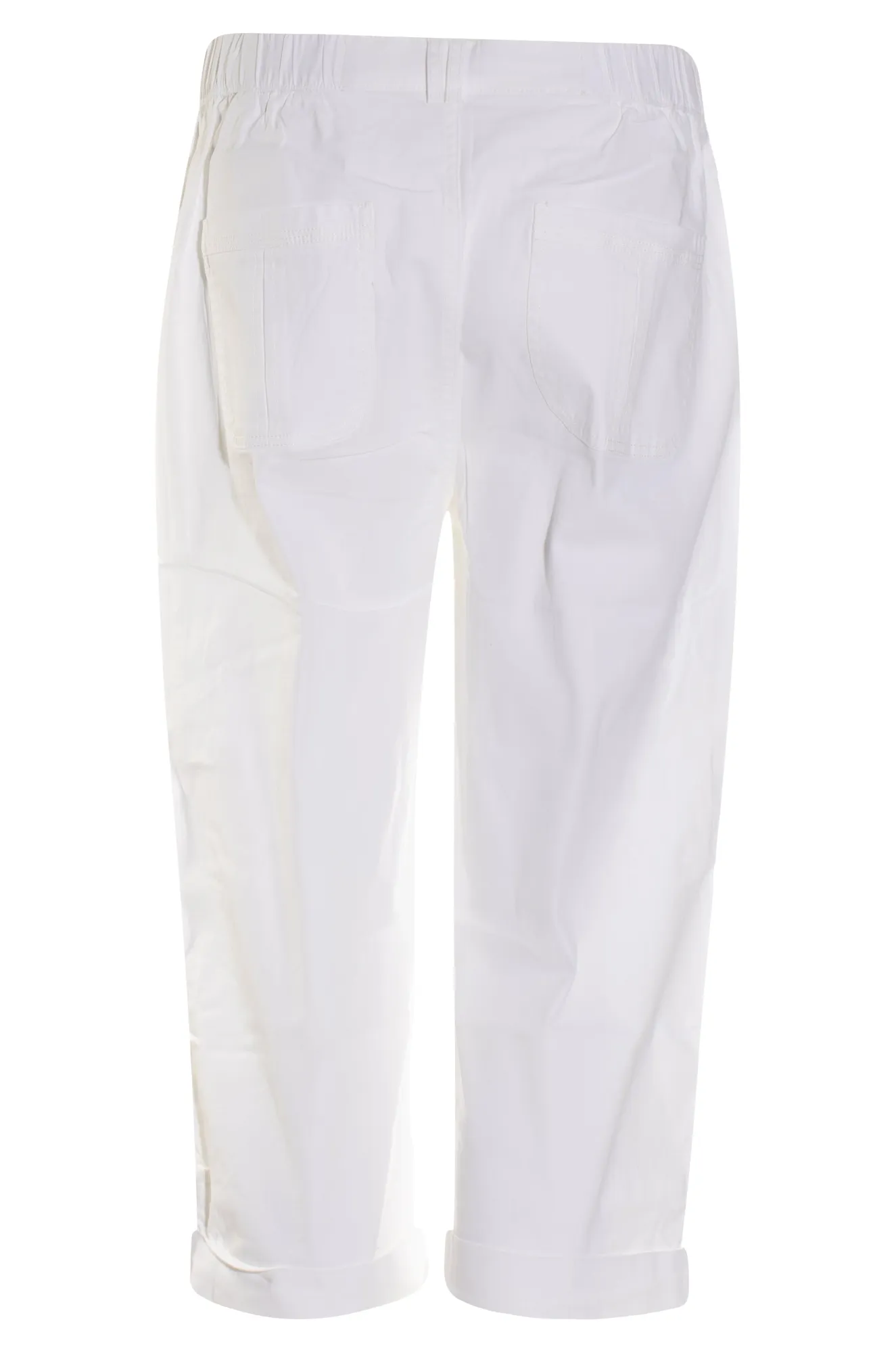 Below Knee Pants with roll up hem | WHITE | 6812YY