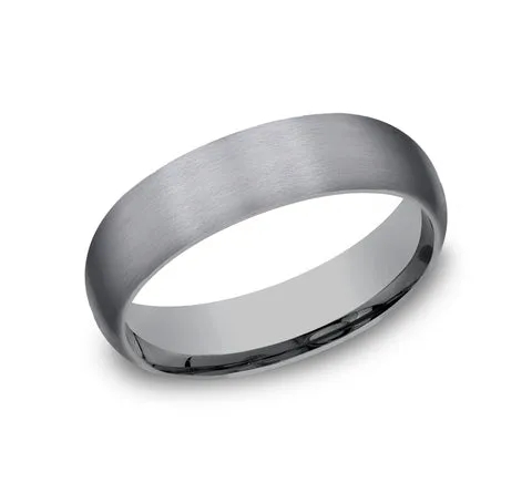Benchmark 6mm Tantalum Satin Finished Domed Comfort Fit