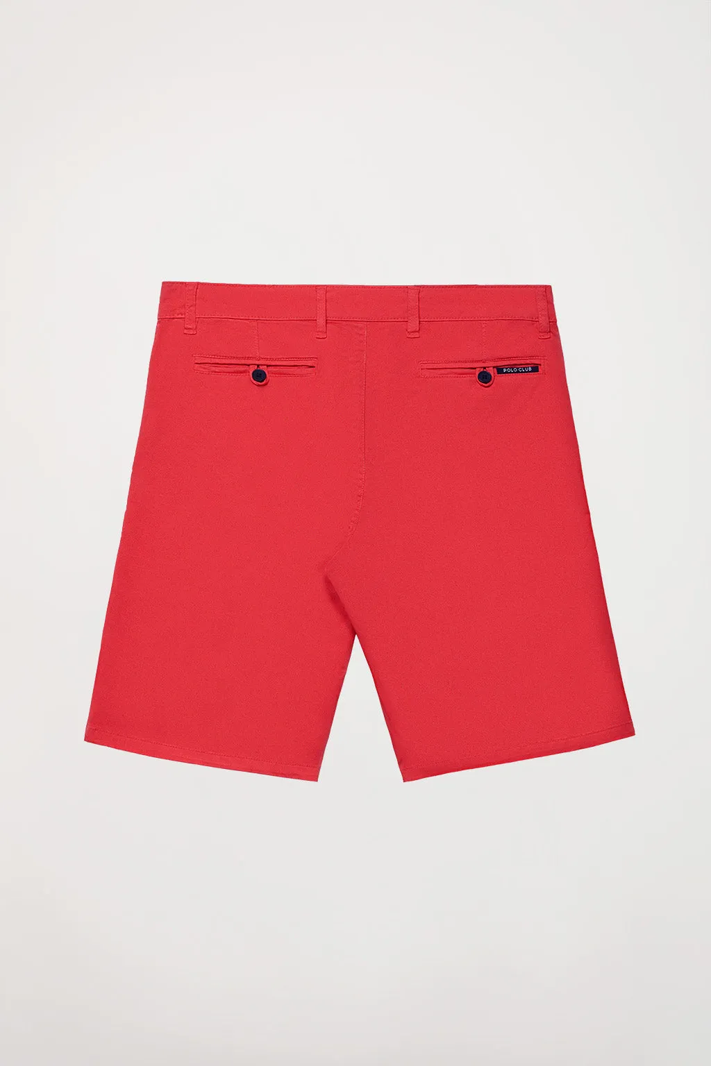 Bermuda relajada roja con logo bordado