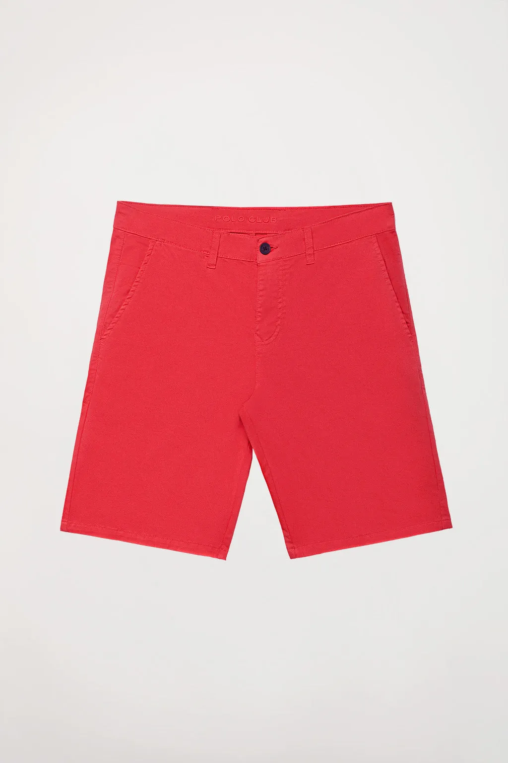 Bermuda relajada roja con logo bordado