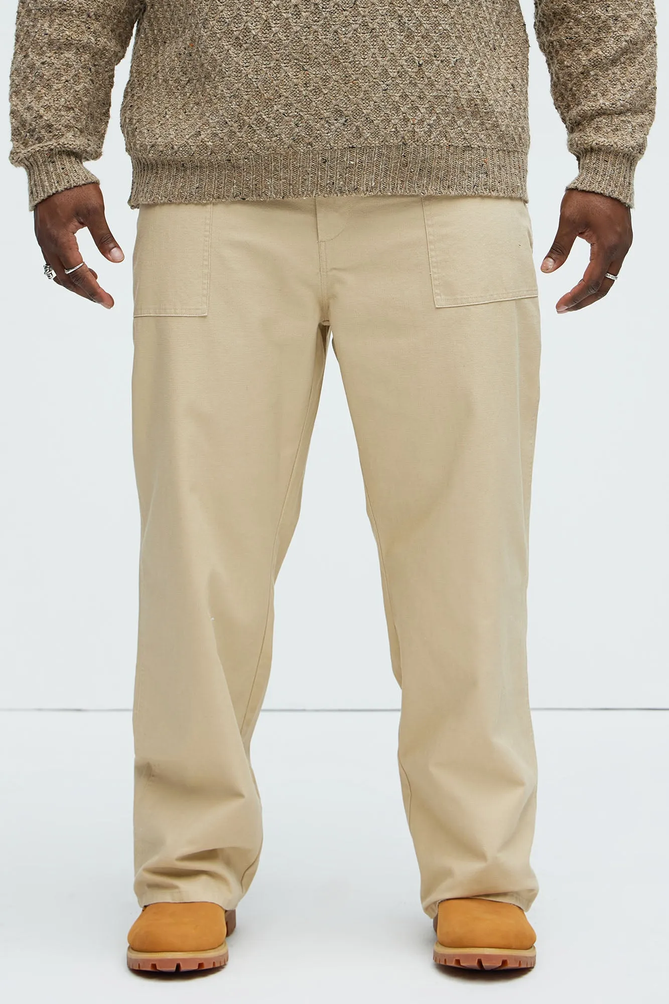 Berry Fatigue Straight Pants - Khaki