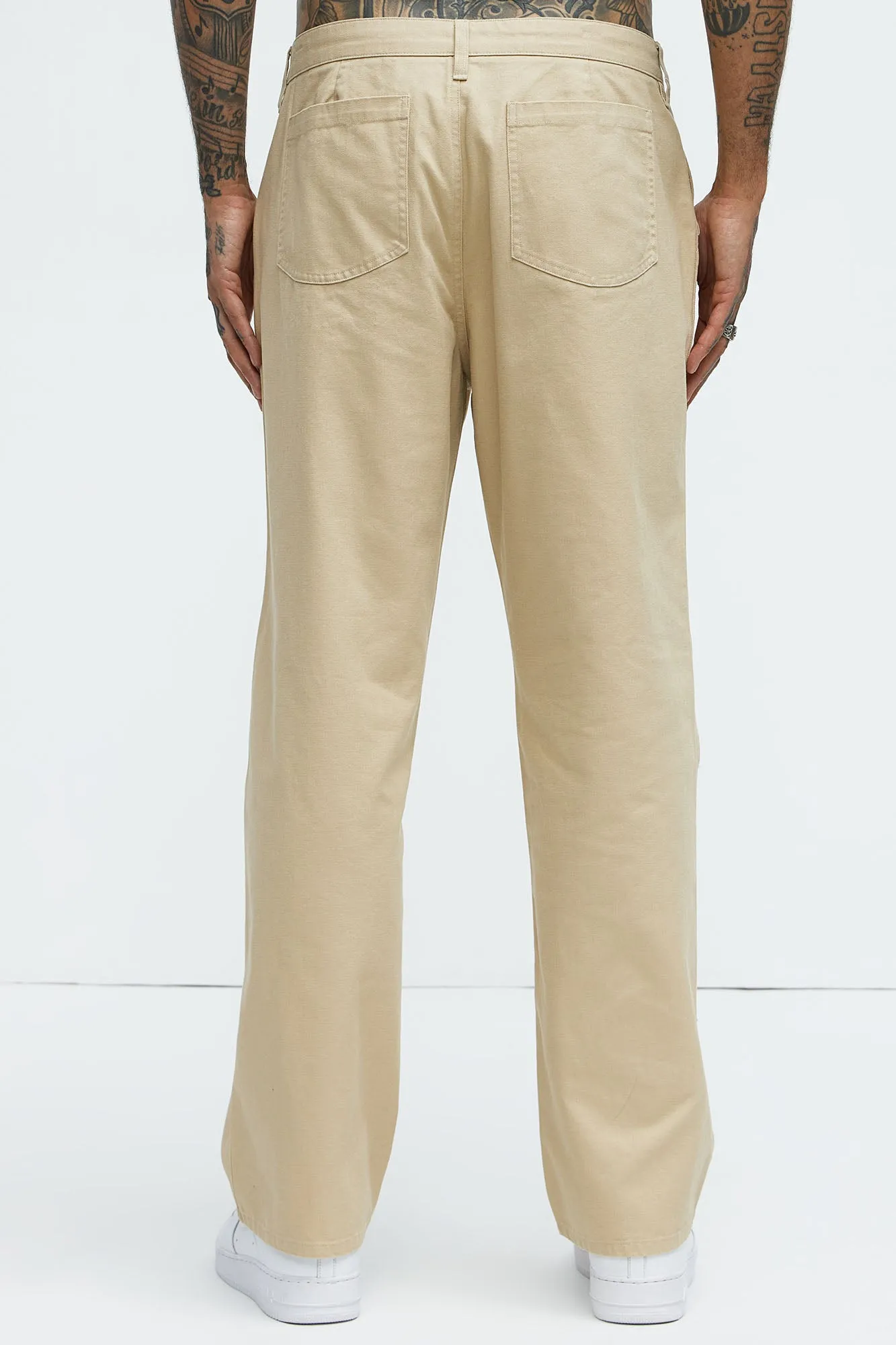 Berry Fatigue Straight Pants - Khaki