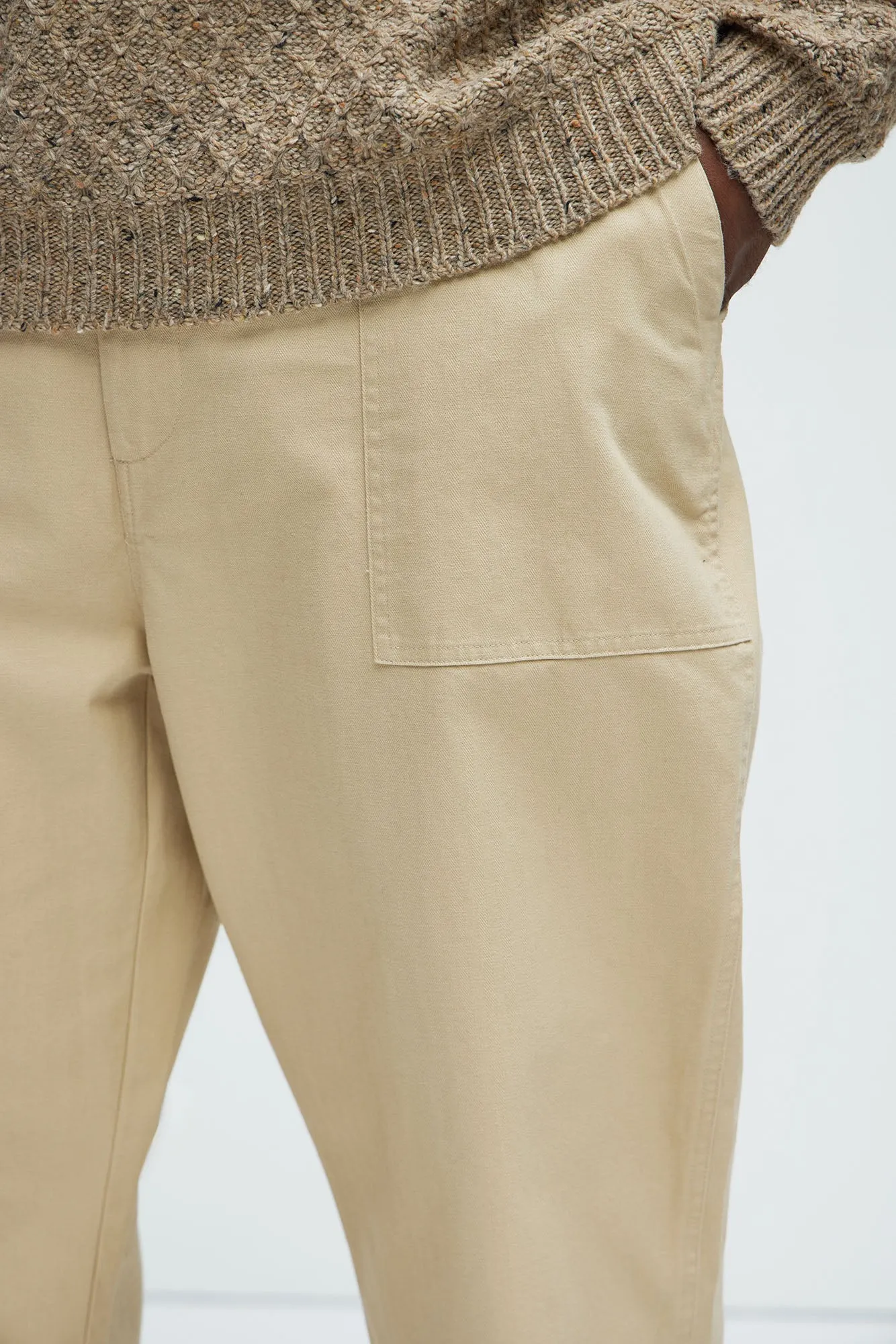 Berry Fatigue Straight Pants - Khaki