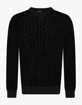 Black B Monogram Velvet Sweatshirt -