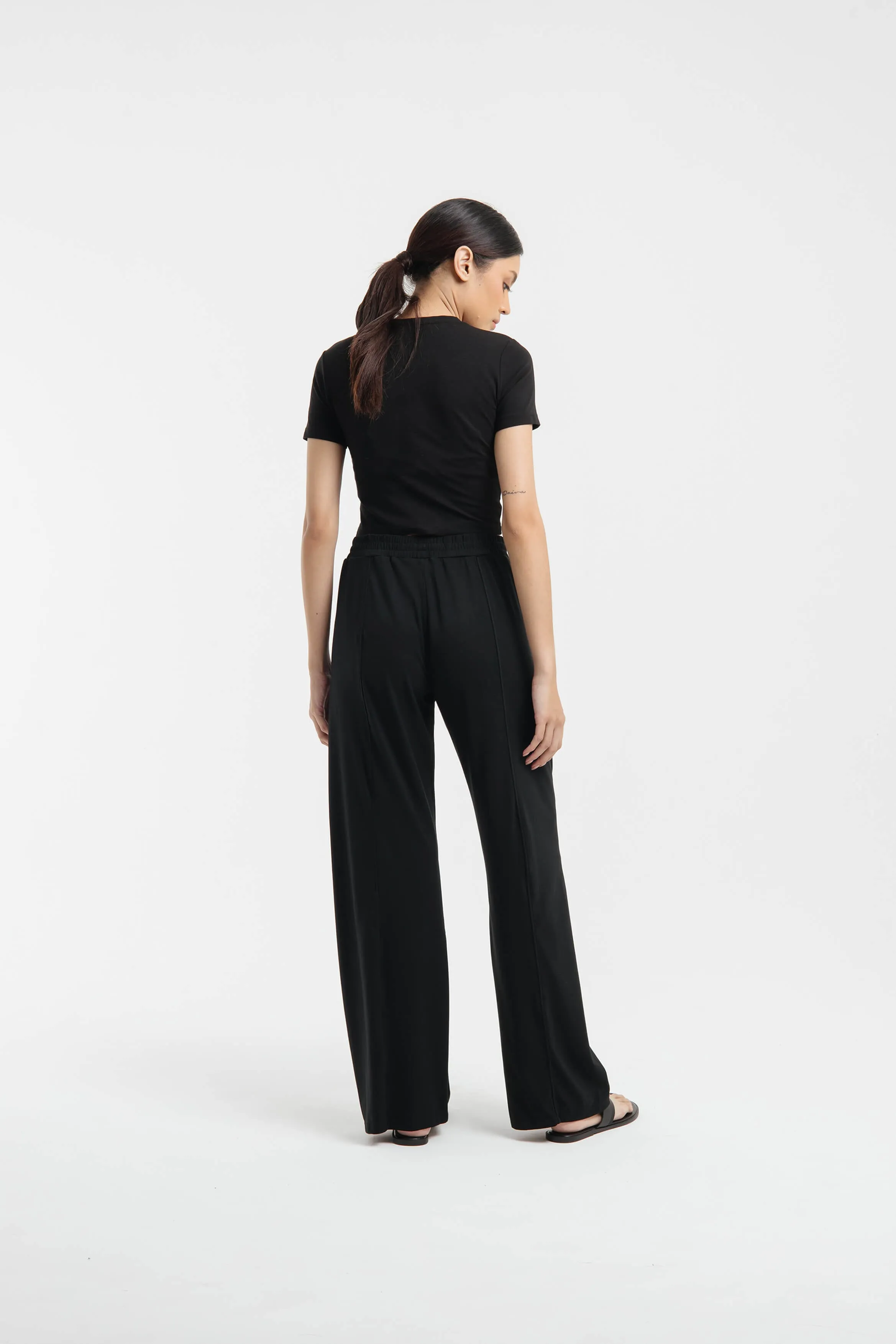 Black Bamboo Basic Pants