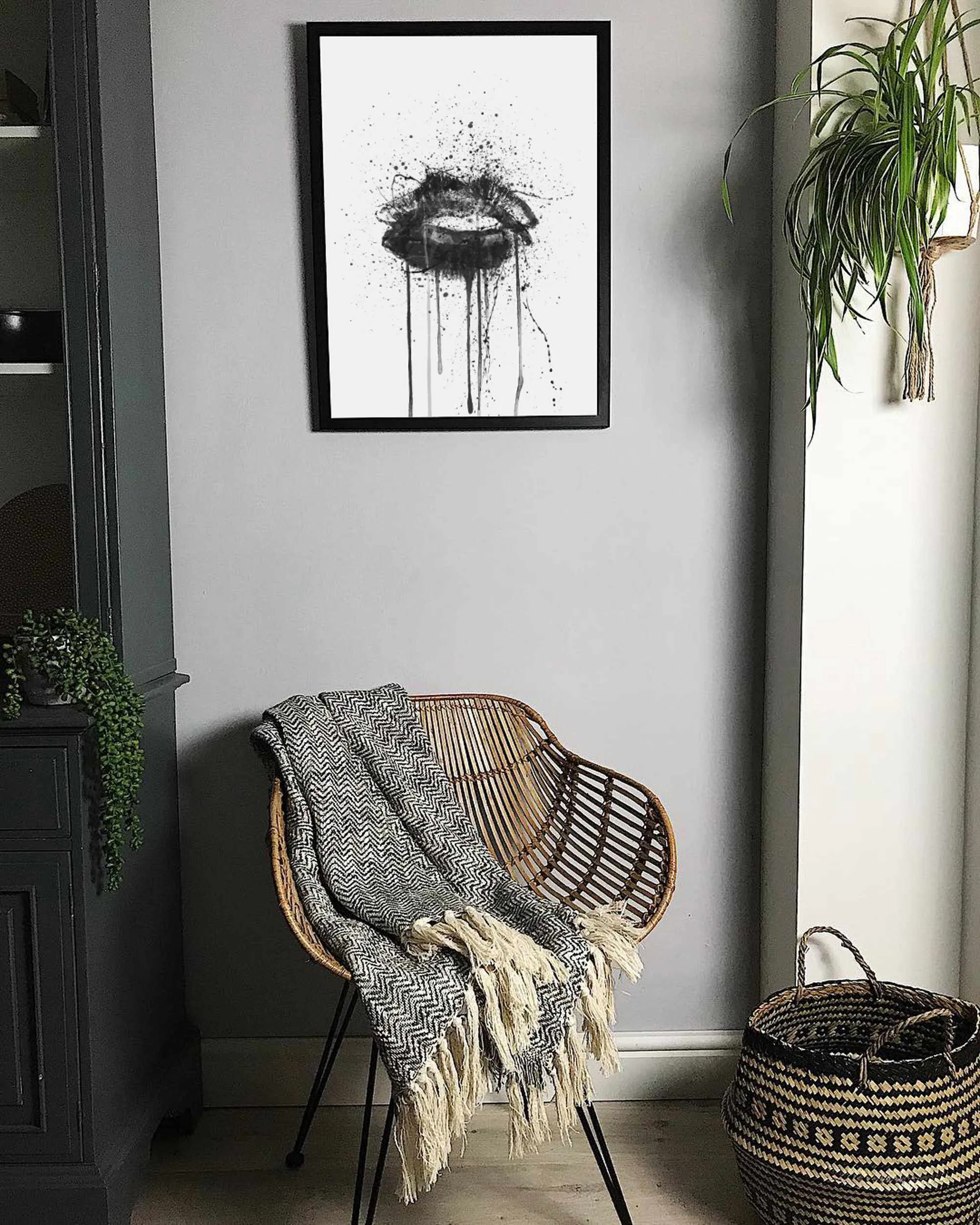 Black Velvet' Lips Wall Art Print