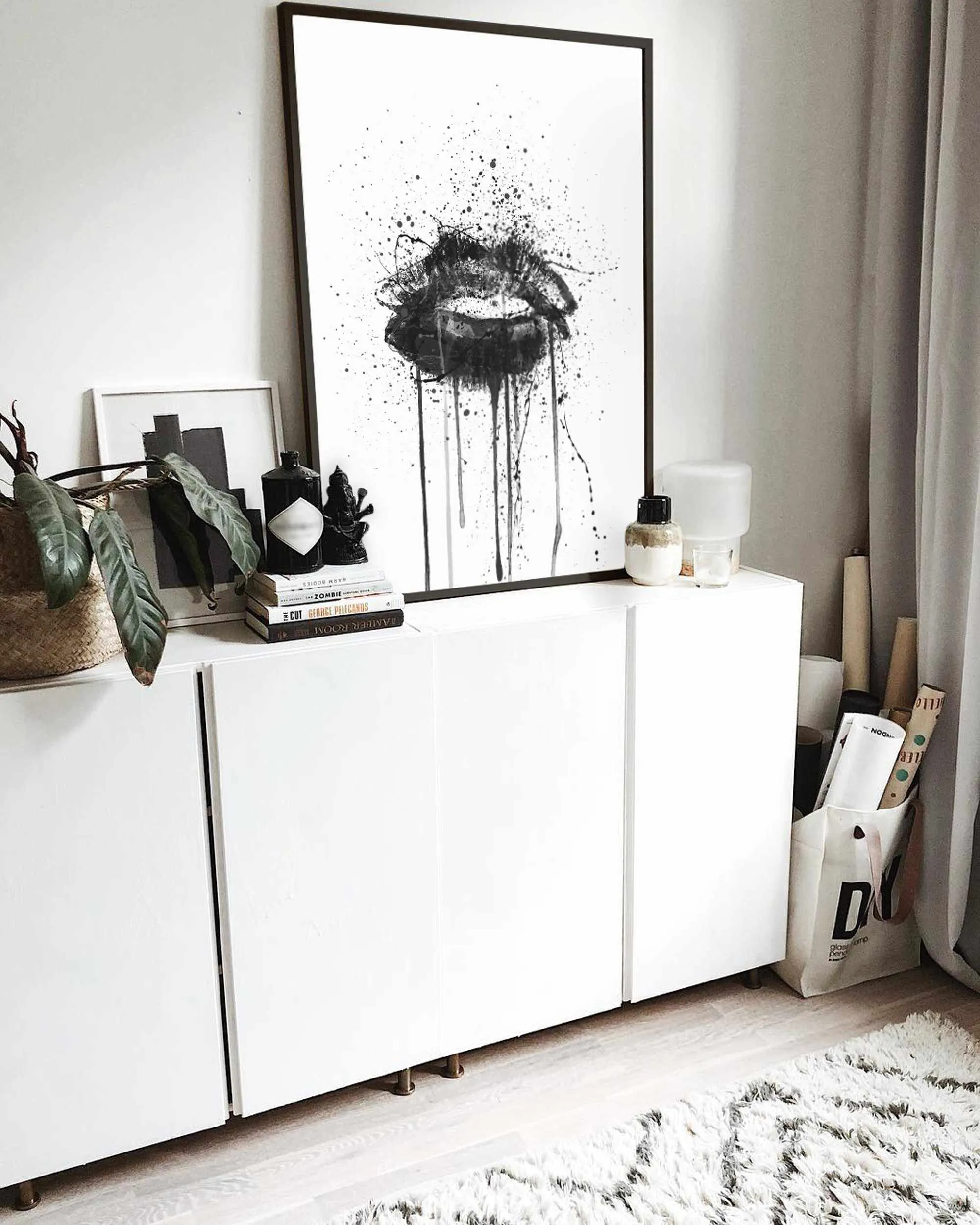 Black Velvet' Lips Wall Art Print