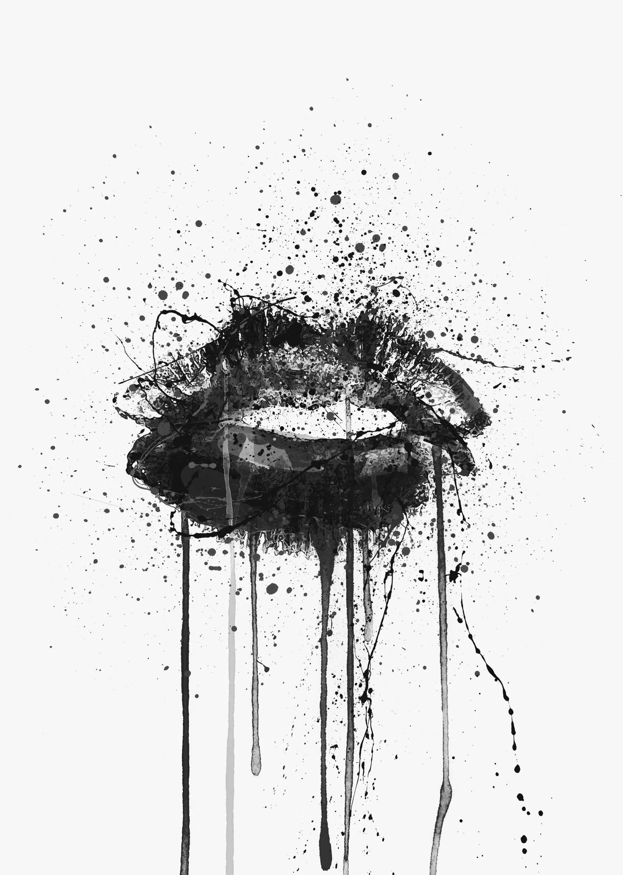 Black Velvet' Lips Wall Art Print