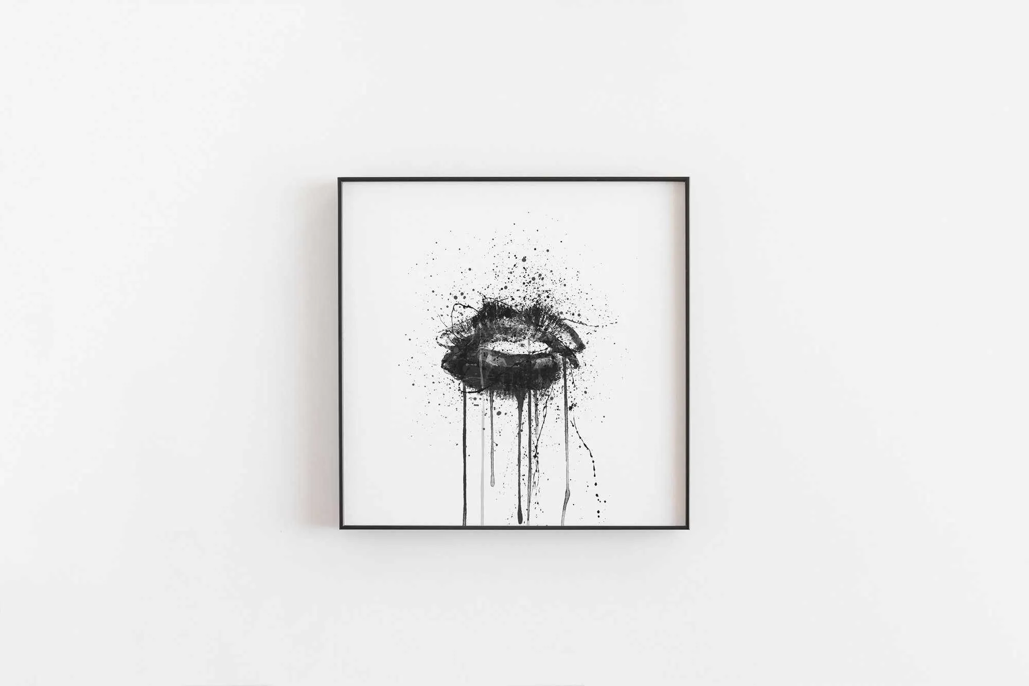 Black Velvet' Lips Wall Art Print