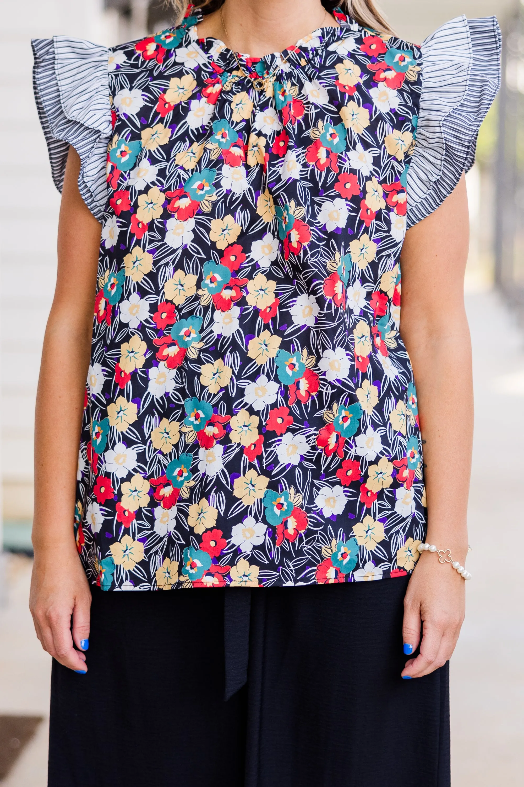 Bleeding Hearts Top, Black