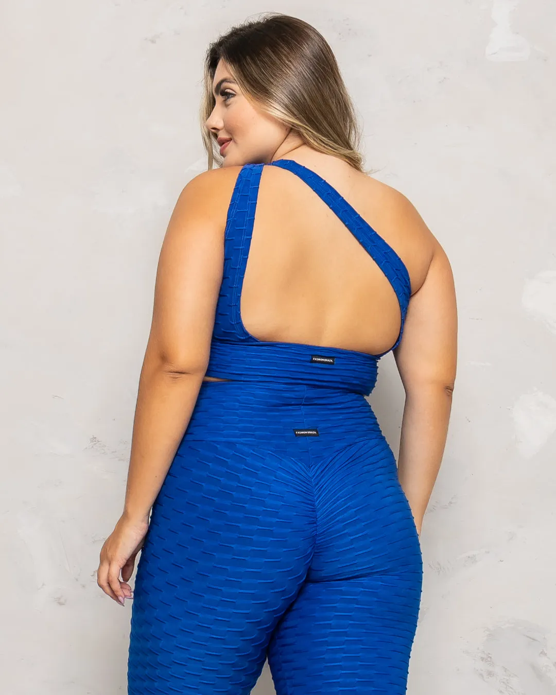 Blue Cross Over Sports Bra