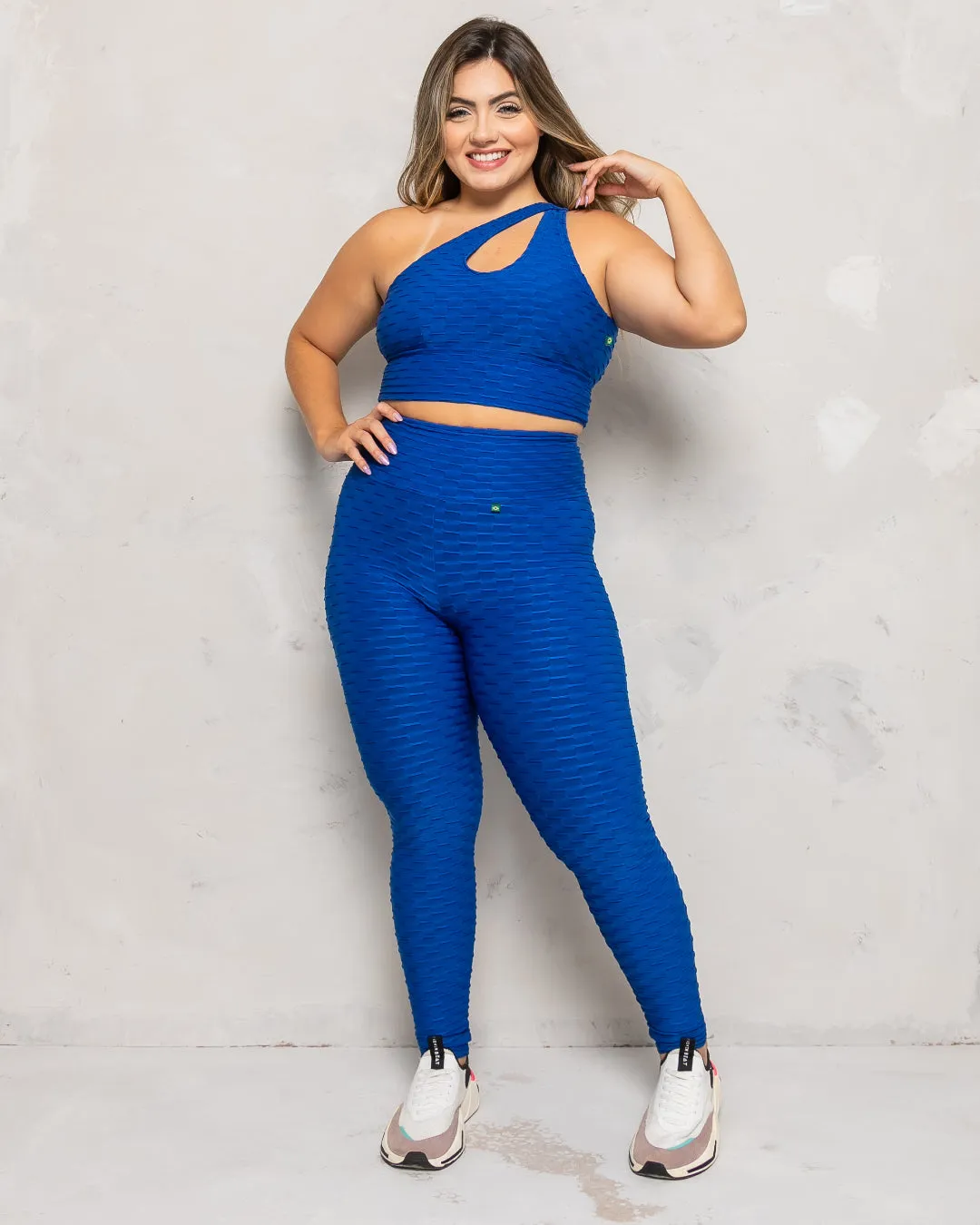Blue Cross Over Sports Bra