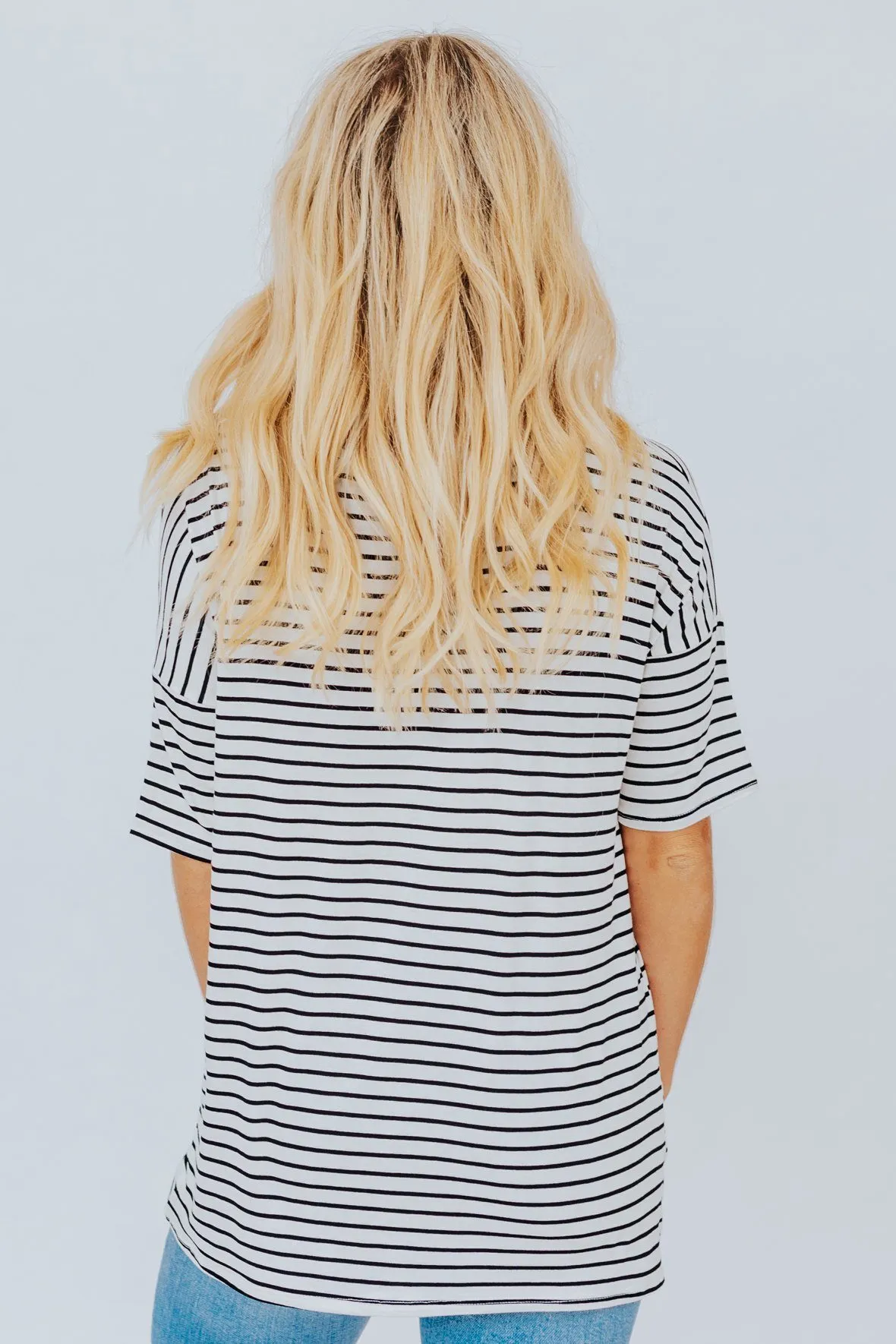 Born To Rock It Striped Short Sleeve Top in Ivory