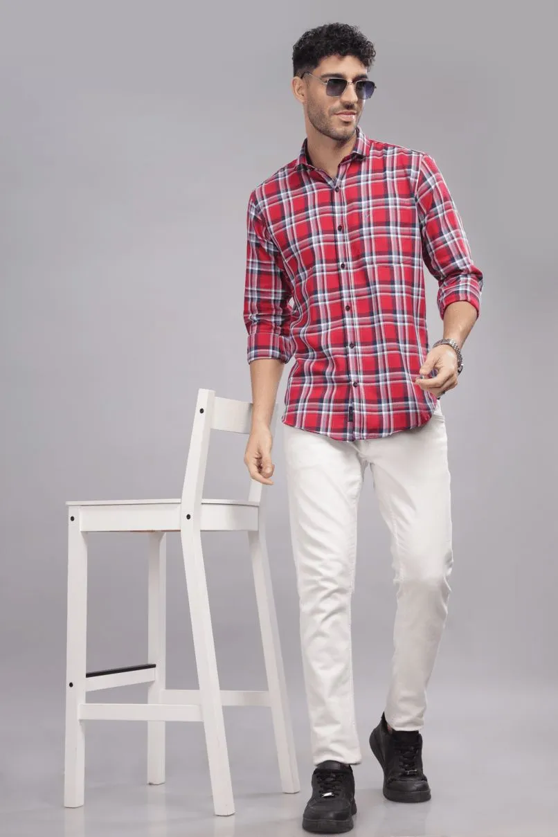 Bright Red & White Checks - Full-Stain Proof