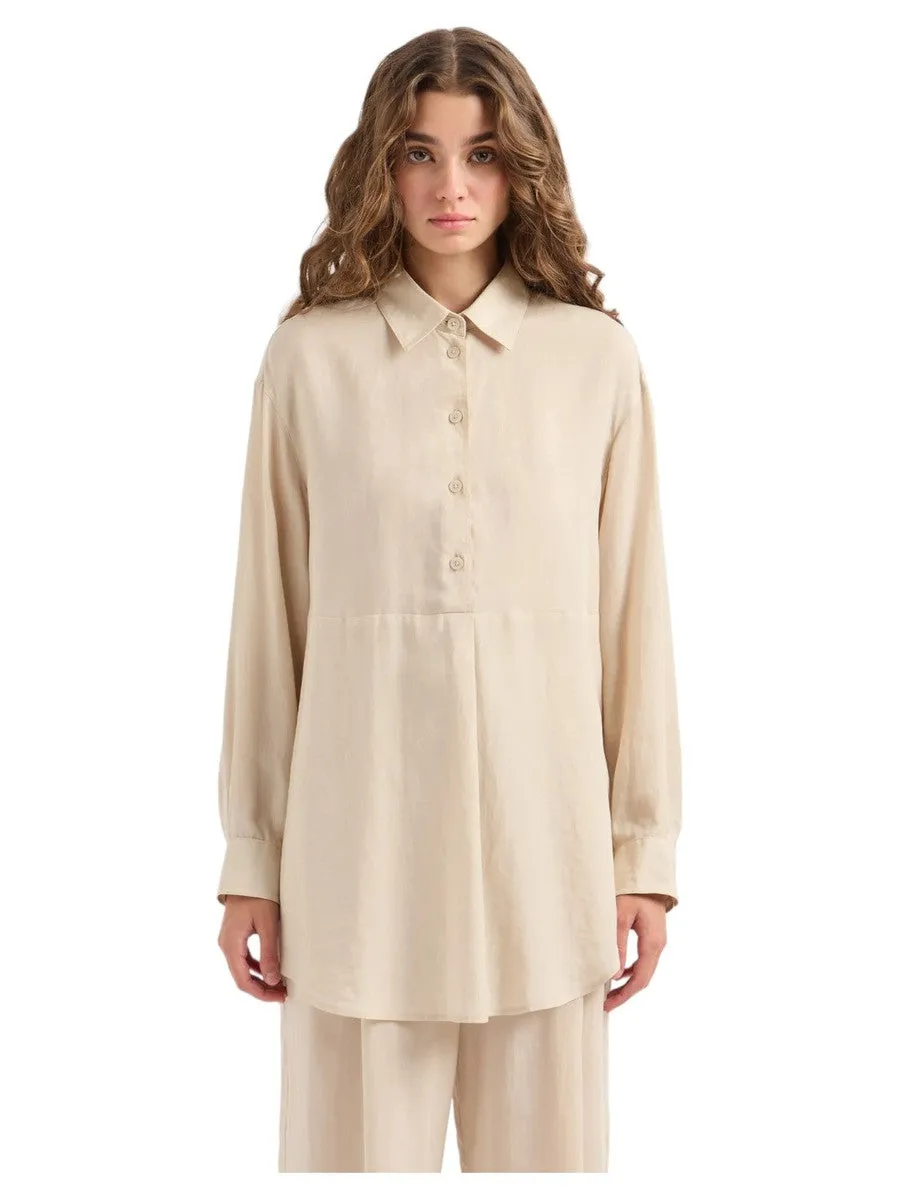 Camicia over fit in cotone fluido
