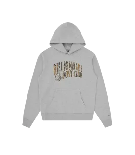 CAMO ARCH LOGO POPOVER HOOD - HEATHER GREY
