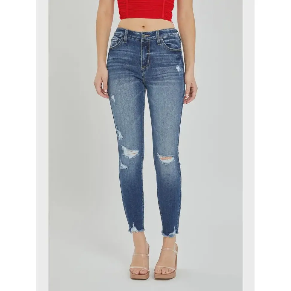 Cello Mid Rise Skinny Crop Denim