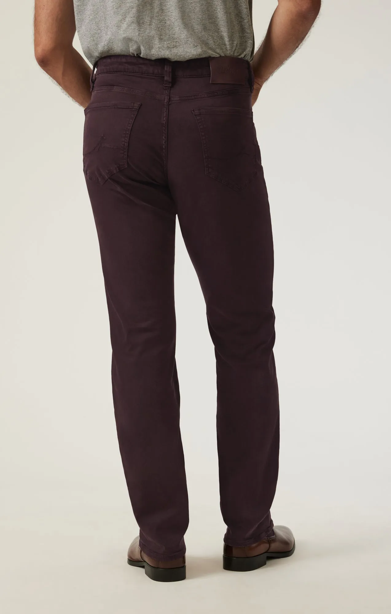 Charisma Relaxed Straight Pants in Burgundy Twill