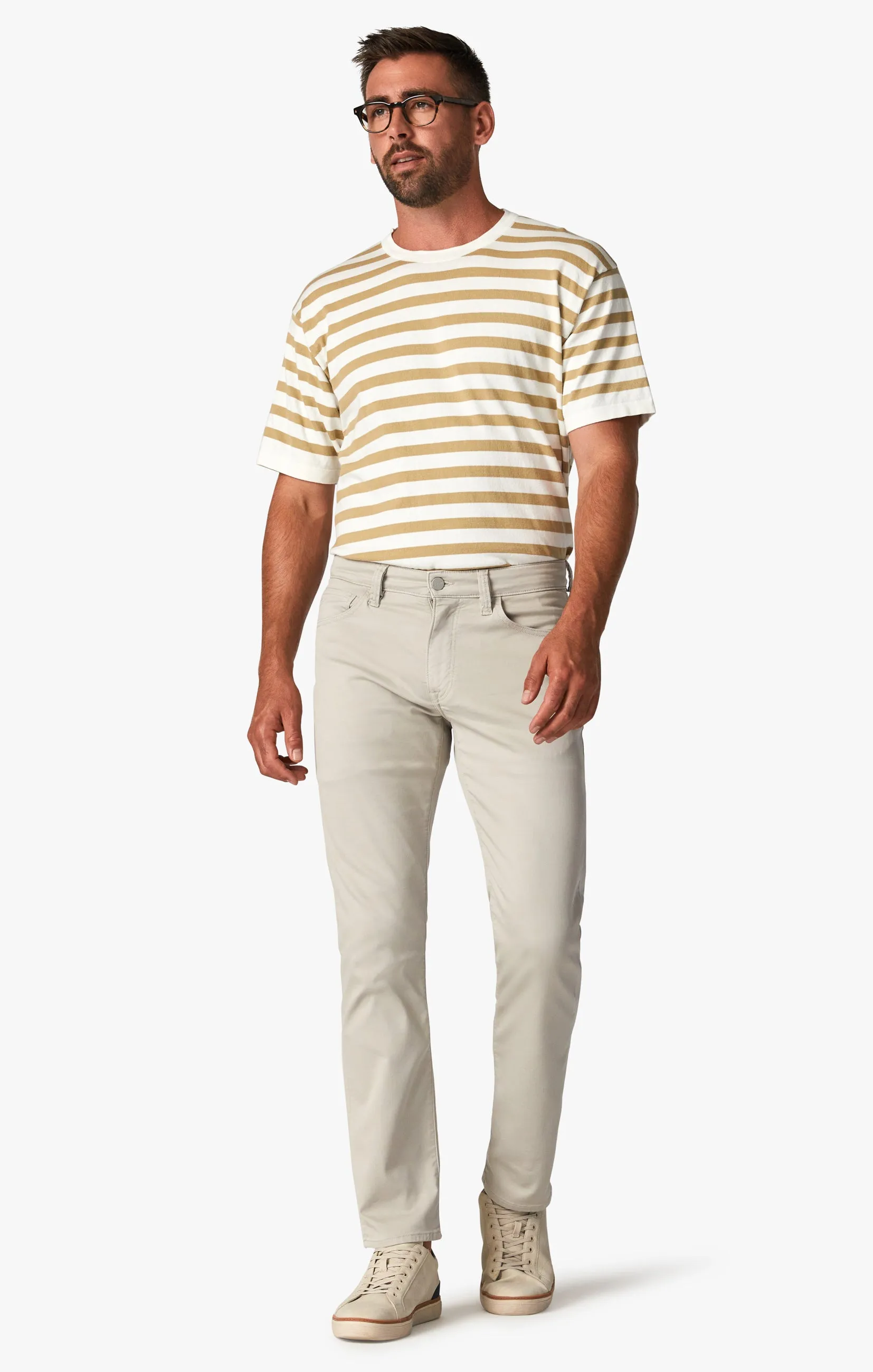 Charisma Relaxed Straight Pants In Oyster Summer Coolmax