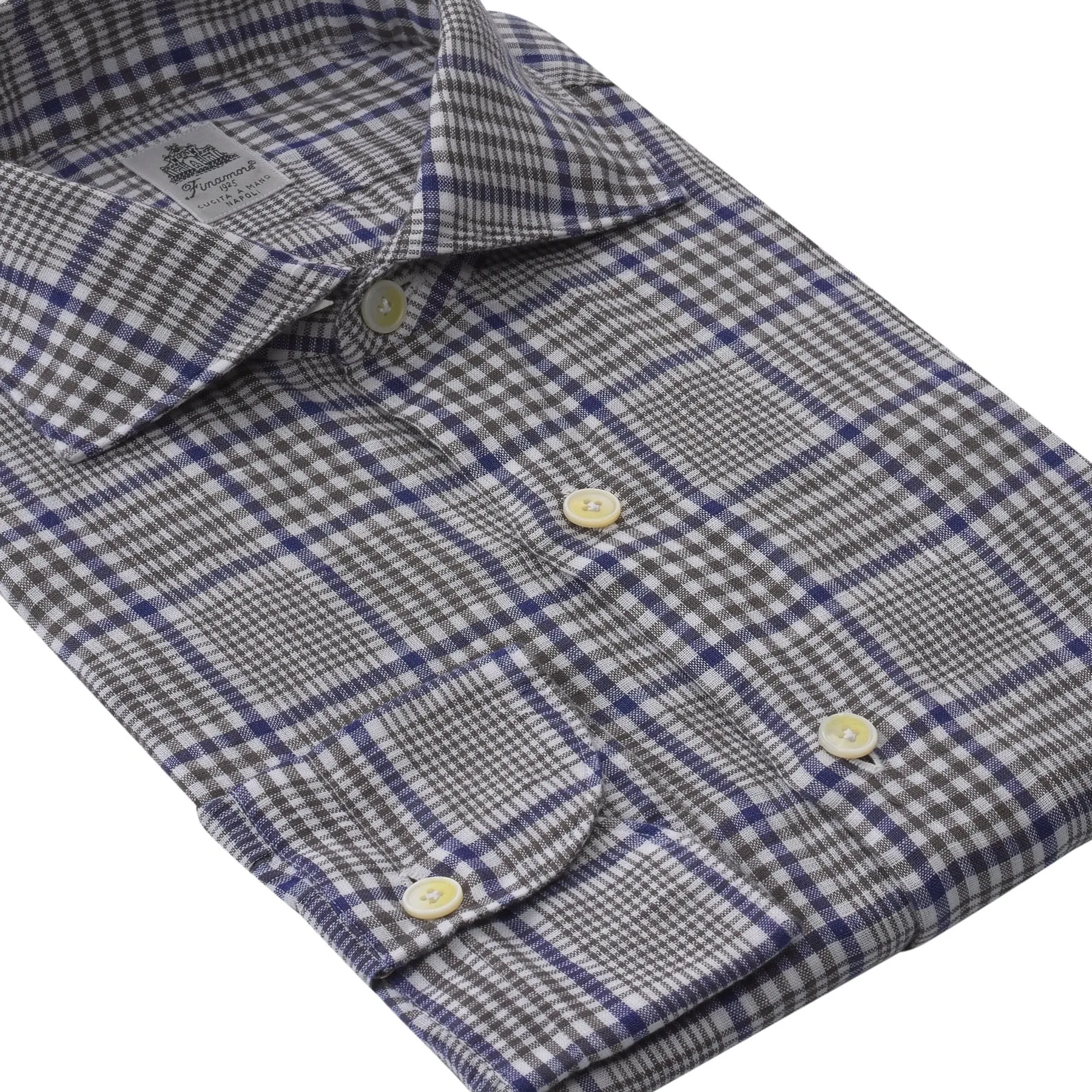Checked Linen Shirt in Grey