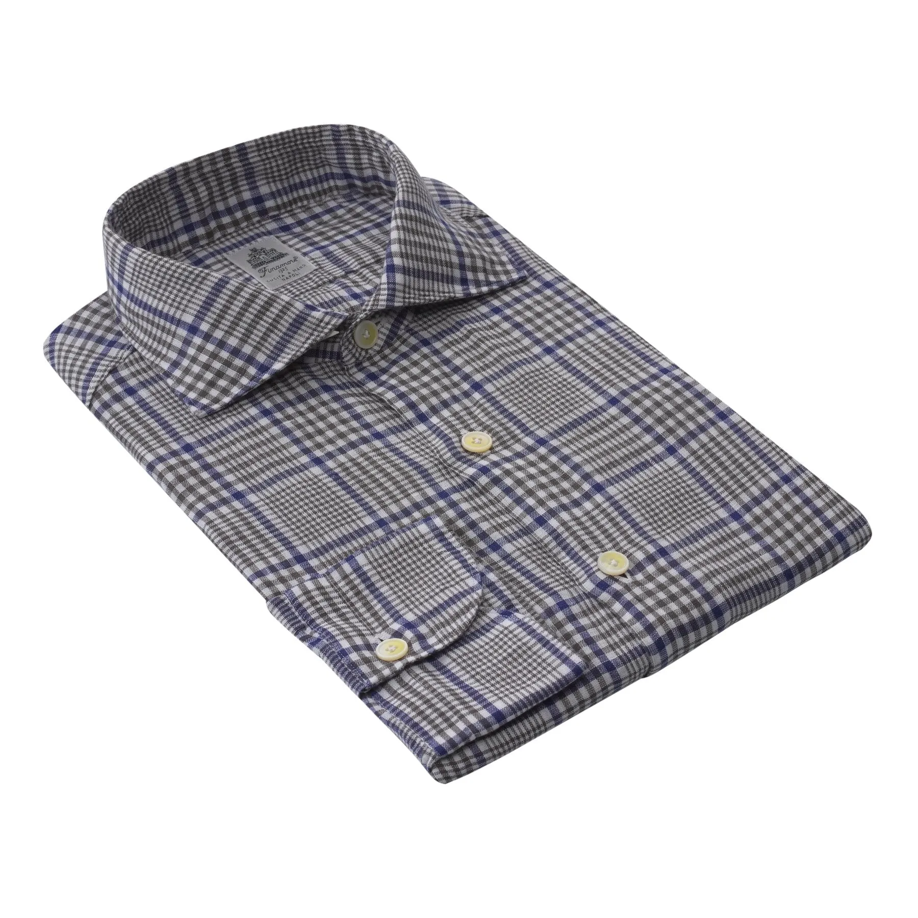 Checked Linen Shirt in Grey
