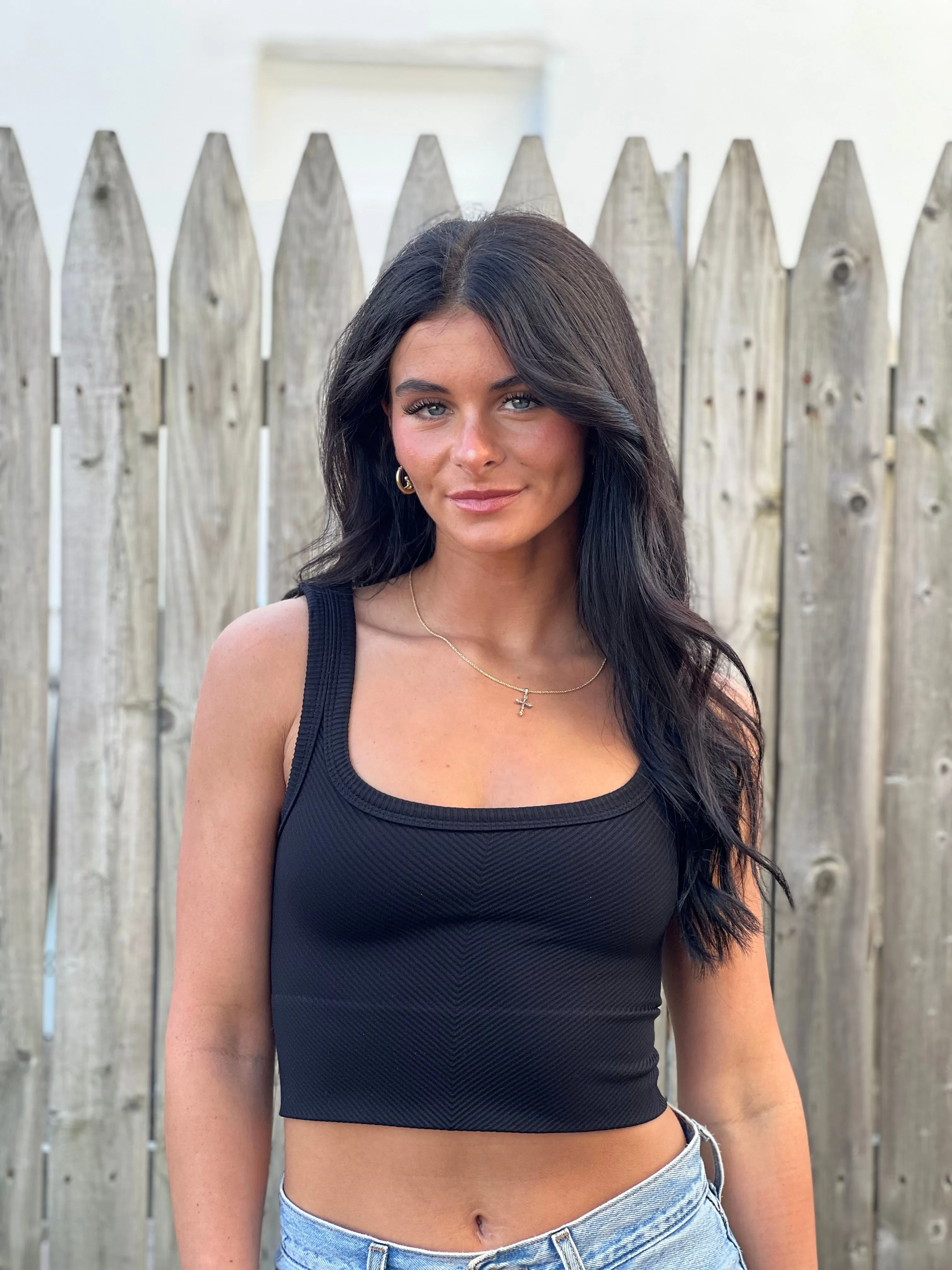 Chevron Rib Crop Tank