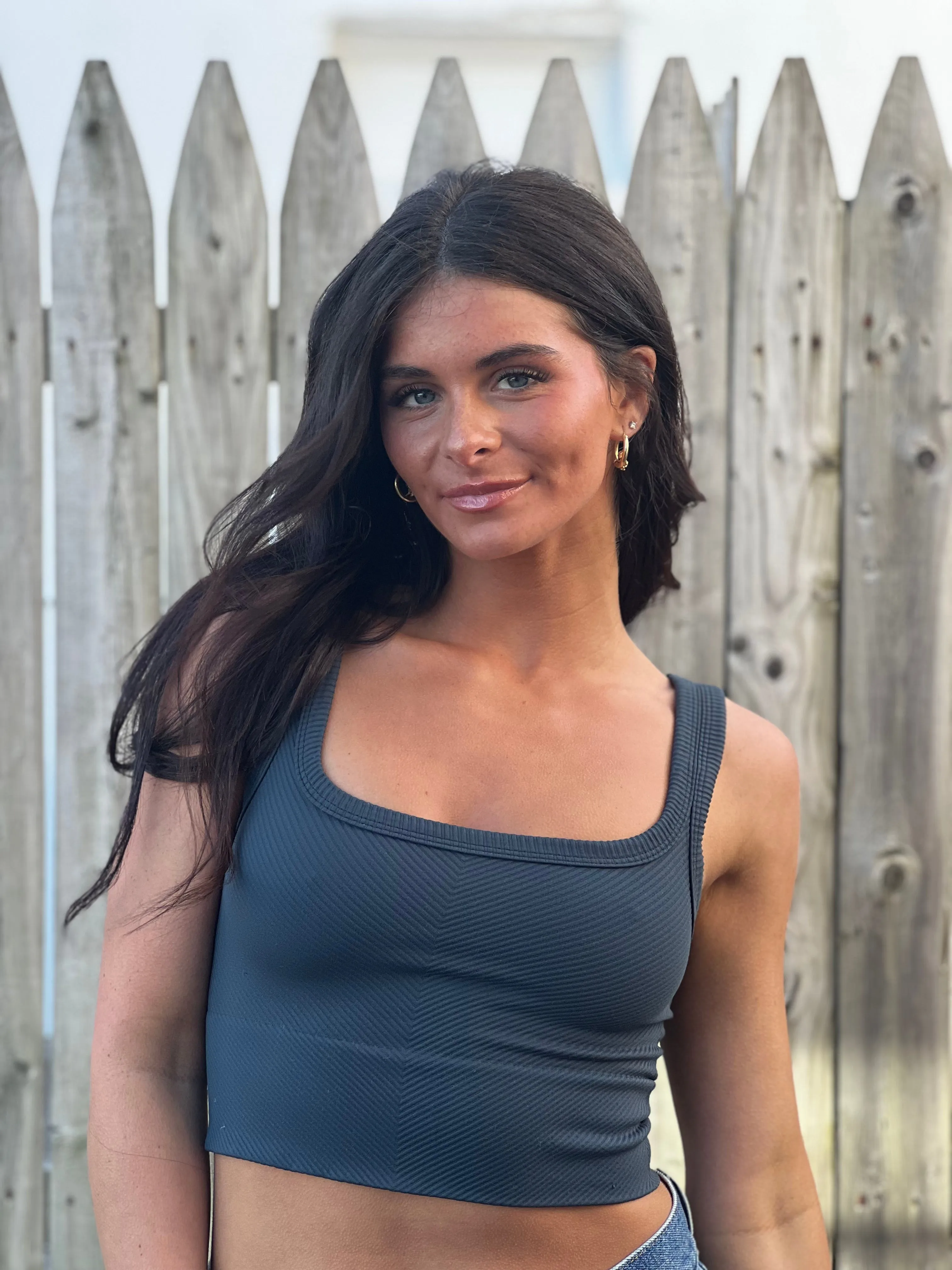 Chevron Rib Crop Tank
